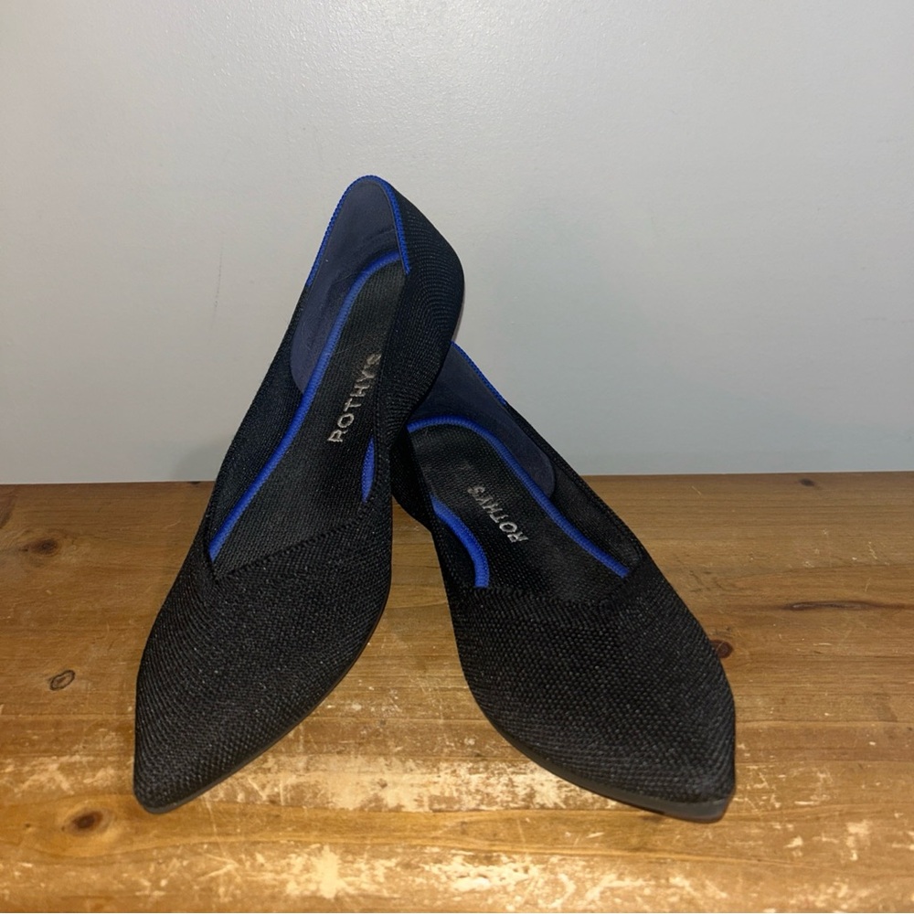 Rothy's Black Womens The Point slip on flats size 8.5 - Picture 2 of 8